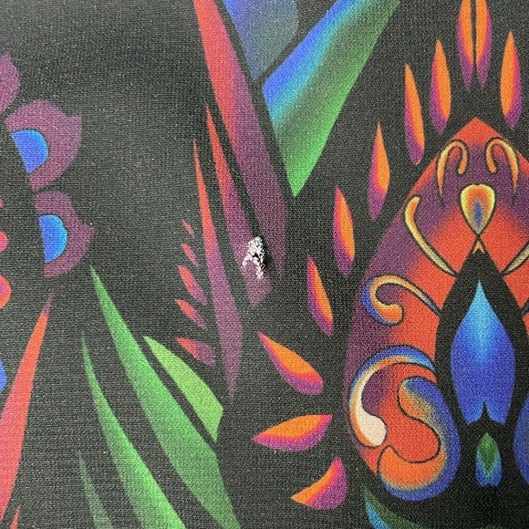 Alice + Olivia button front v neck peacock print long sleeve blouse size medium - Picture 6 of 10